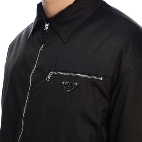 prada jacket black mens|Prada jacket outlet.